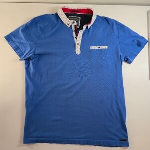 Guide London Premium Range Lux Polo Shirt Men M‎ Short Contrast Collar British
